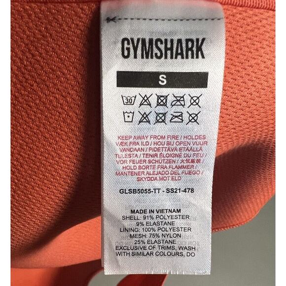 GYMSHARK Womens Lightweight High Support Training Sports Bra, Small, Coral Color - Picture 9 of 10